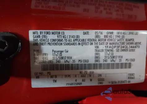 2016 Ford Focus Se из США, поврежденный, VIN 1FADP3F24G0344470